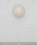 Gender Reveal Balloon Filled with Confettis in cream, it's a boy