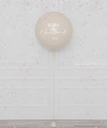 Gender Reveal Balloon Filled with Confettis in Cream, it's a girl