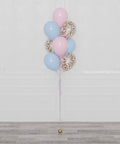 Gender Reveal Confetti Balloon Bouquet in Pink, Blue, and Gold