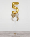 Customize Number Confetti Balloon Bouquet - 6 Balloons