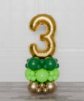 Green and Gold Number Balloon Column, air inflated