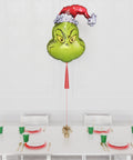 Grinch Supershape Balloon with Tassel, Inflated with Helium