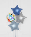 "Happy Father's Day" Foil Balloon Bouquet, 4 Balloons, Close up balloons