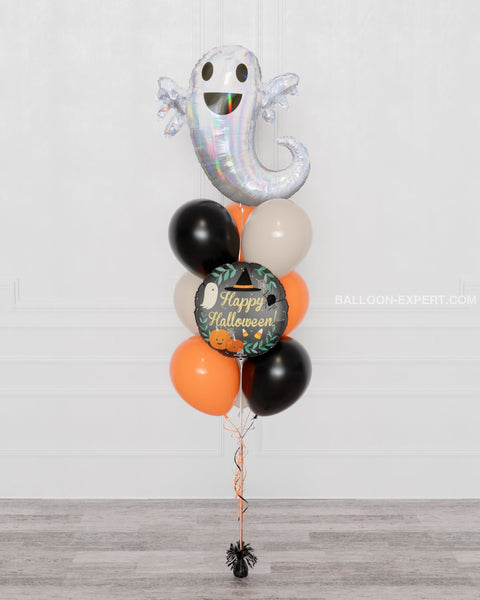 Happy Halloween Balloon Bouquet, 10 Balloons, helium inflated