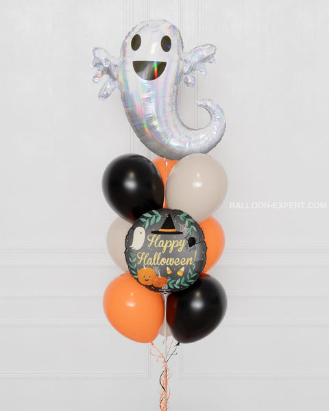 Happy Halloween Balloon Bouquet, 10 Balloons, close up image