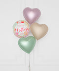 Happy Mother's Day Floral Foil Balloon Bouquet, 4 Balloons close up