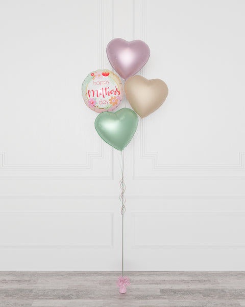 Happy Mother's Day Floral Foil Balloon Bouquet, 4 Balloons 