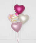Happy Mother's Day Heart Foil Balloon Bouquet, 4 balloons close up