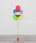 Happy Retirement Rainbow Balloon Bouquet, 7 Balloons, full image, sold by Balloon Expert