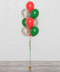 Holiday Confetti Balloon Bouquet inflated with helium