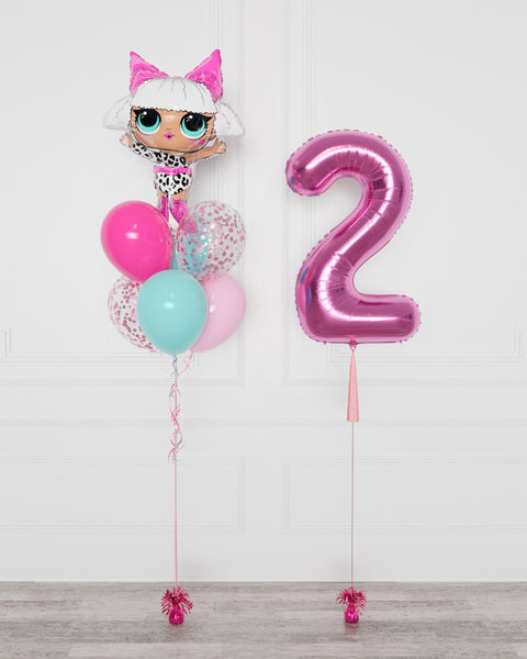 LOL Surprise Supershape Confetti Balloon Bouquet and Number Balloon from Balloon Expert