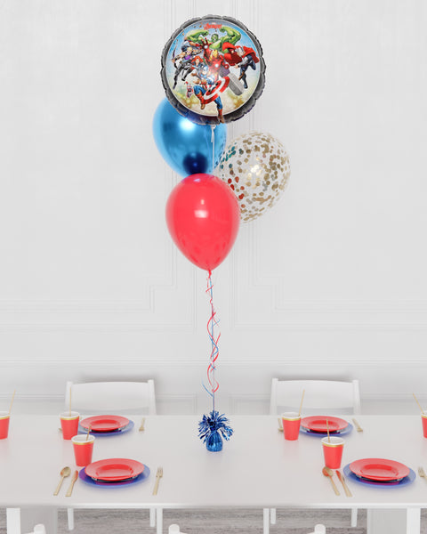 Marvel's Avengers Confetti Foil Balloon Bouquet, 4 Balloons from Balloon Expert