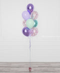 Mermaid Confetti Balloon Bouquet, 10 Balloons, Full Image