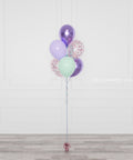 Mermaid Confetti Balloon Bouquet, 7 Balloons, Helium Inflated, full image