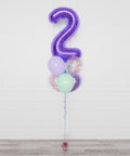 Mermaid Number Confetti Balloon Bouquet, 7 Balloons, full image, sold by Balloon Expert