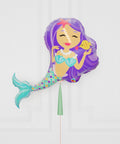 Mermaid Supershape Balloon with Tassel, Helium Inflated