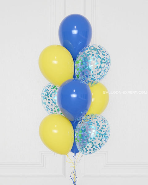 Minions Confetti Balloon Bouquet, 10 Balloons, Close Up Image