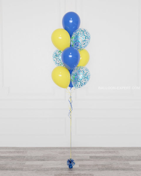 Minions Confetti Balloon Bouquet, 10 Balloons, Full Image