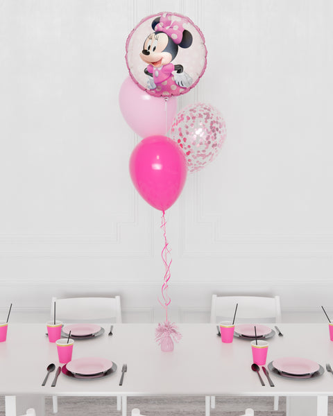 Minnie Mouse Confetti Foil Balloon Bouquet, 4 Balloons from Balloon Expert