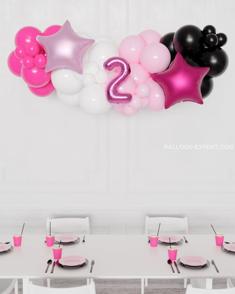Minnie Mouse Number Balloon Garland - 5 feet long, sold by Balloon Expert