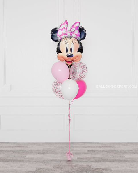 Minnie Mouse Supershape Confetti Balloon Bouquet, full image, Balloon Expert