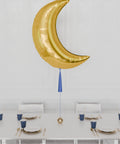 Moon Supershape Balloon with Tassel, Helium Inflated