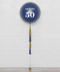Navy Blue and Gold - Jumbo Balloon with Tassels, sold by Balloon Expert