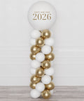 New Year - White and Gold Jumbo Balloon Column Balloon Bouquets