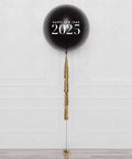 New Year's Eve Black and Gold Jumbo Balloon with Tassels full image