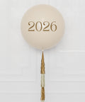 New Year's Eve Cashmere and Gold Jumbo Balloon with Tassels, 2026, close up
