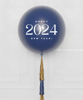 New Year's Eve Navy Blue and Gold - Jumbo Balloon with Tassels, close-up image