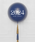 New Year's Eve Navy Blue and Gold - Jumbo Balloon with Tassels, inflated with Helium