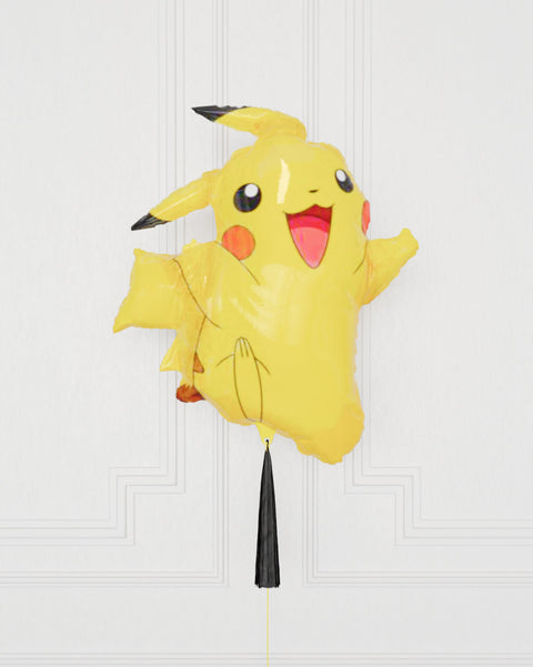 Pikachu Supershape Balloon with Tassel, Inflated with helium