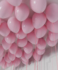 Pastel Pink Balloon Ceiling, helium inflated