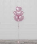 Pink Heart Foil Balloon Bouquet, 7 Balloons, full image, sold by Balloon Expert