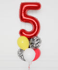 Pokemon Number Confetti Balloon Bouquet, 7 Balloons, close up image, sold by Balloon Expert