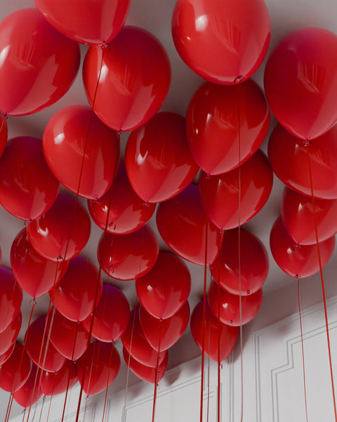 Red Balloon Ceiling, Helium Inflated