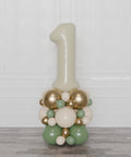 Sage Green Ivory And Gold - Number Balloon Column Columns