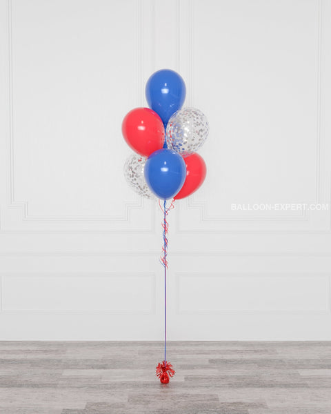 Spider-Man Confetti Balloon Bouquet, 7 Balloons, Helium Inflated, Full Image