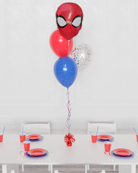 Spider-Man Confetti Foil Balloon Bouquet, 4 Balloons from Balloon Expert