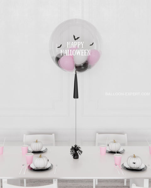 Spooky Cute Custom Bubble Balloon Filled with Small Balloons, sold by Balloon Expert