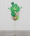 St. Patrick's Day Confetti Balloon Bouquet, 7 Balloons, Green and Gold