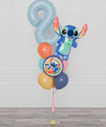 Stitch Number Supershape Balloon Bouquet, 9 Balloons, inflated with helium