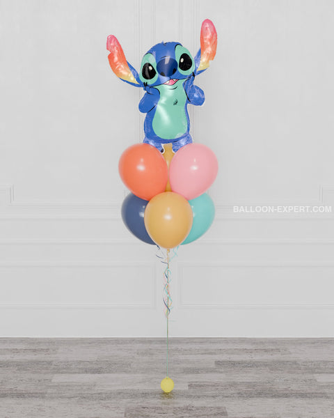 Stitch Supershape Balloon Bouquet, helium inflated