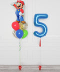 Super Mario Supershape Confetti Balloon Bouquet and Number Balloon from Balloon Expert