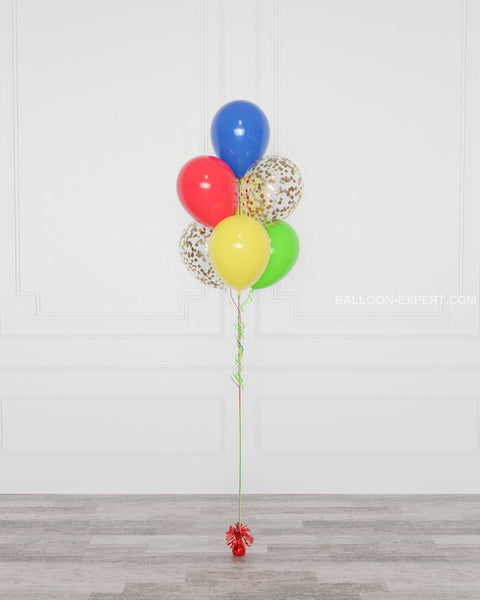 Super Mario Bros Confetti Balloon Bouquet 7 Balloons Bouquets