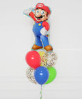 Super Mario Bros Supershape Confetti Balloon Bouquet, close up image, Balloon Expert