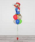 Super Mario Bros Supershape Confetti Balloon Bouquet, full image, Balloon Expert