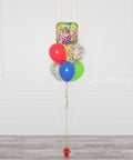 Super Mario Foil Confetti Balloon Bouquet, 7 balloons, full image, Balloon Expert