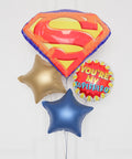 Superman Foil Balloon Bouquet, 4 Balloons, close up image